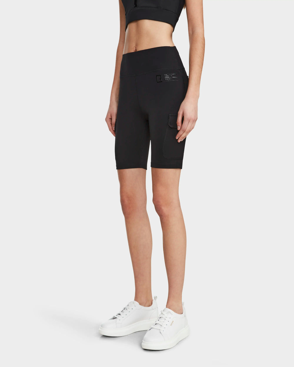 RUDSAK ZORA Women's Black Biker Shorts | Cargo Pockets