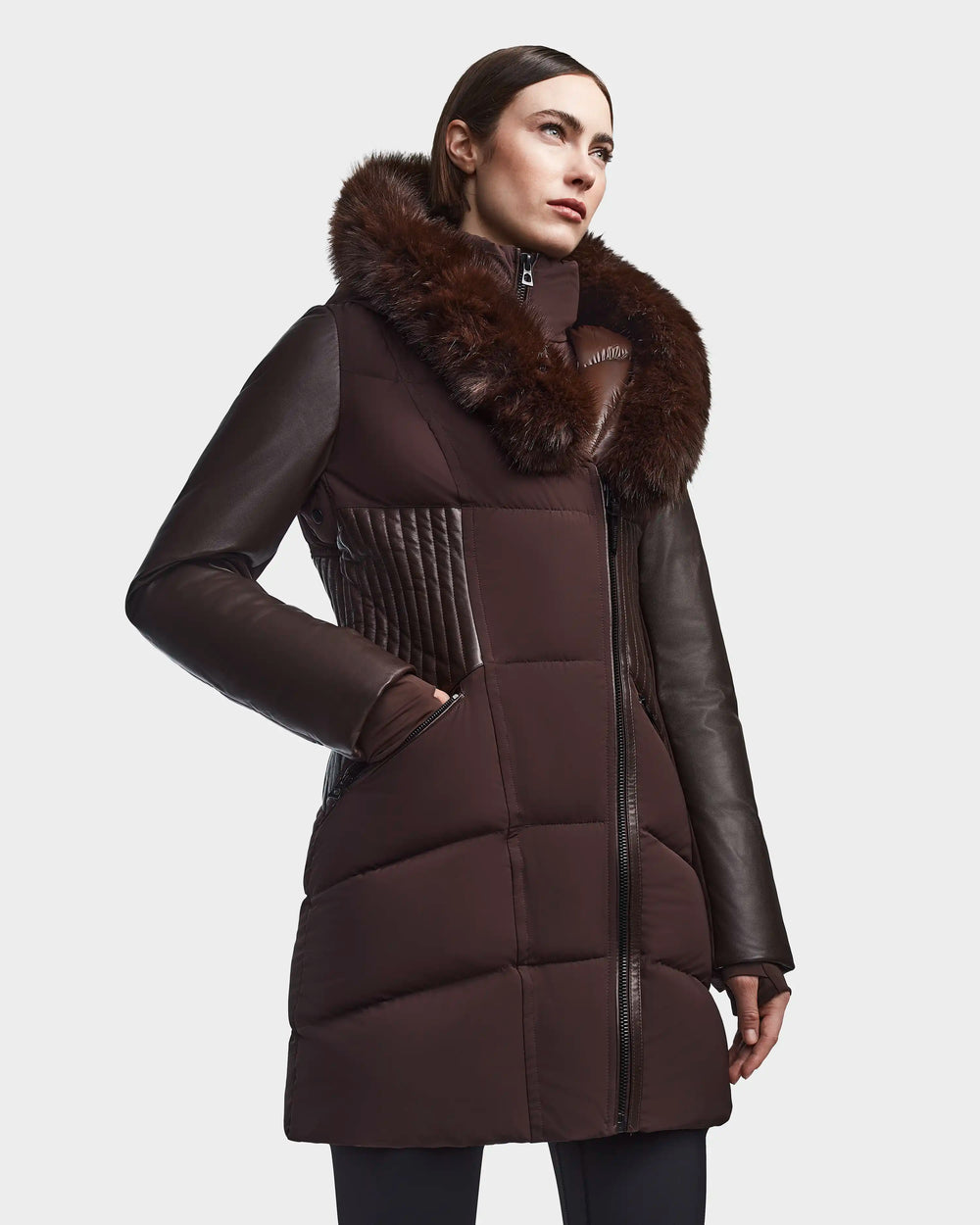 Puffer Jacket Leather Jacket Womens Winter Jacket With Fur Hood