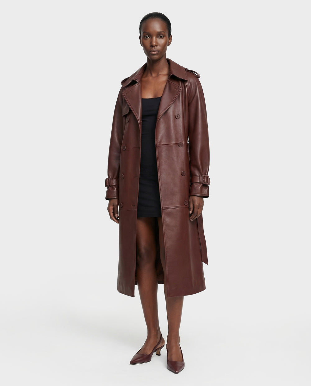 princess polly baby blue dress Downtown Diva Belted Trench Coat Midi Dress - Khaki main image 0