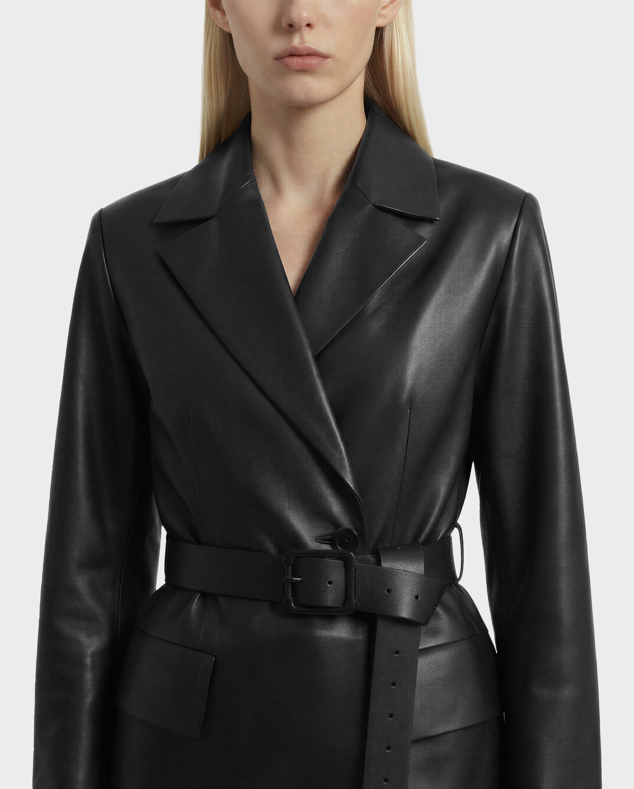 スーツ rude gallery wool jaket&pants Msize RUDSAK KENDALL Women's Black Leather Blazer Jacket - Sleek & Edgy