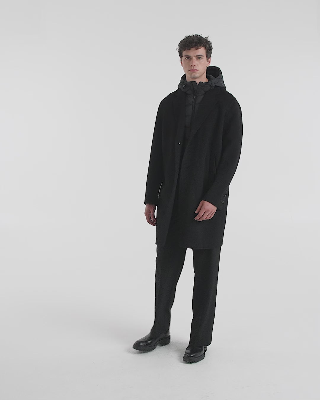 RUDSAK JEREMIAH Men's Black Wool Coat - Insulated Warmth – Rudsak