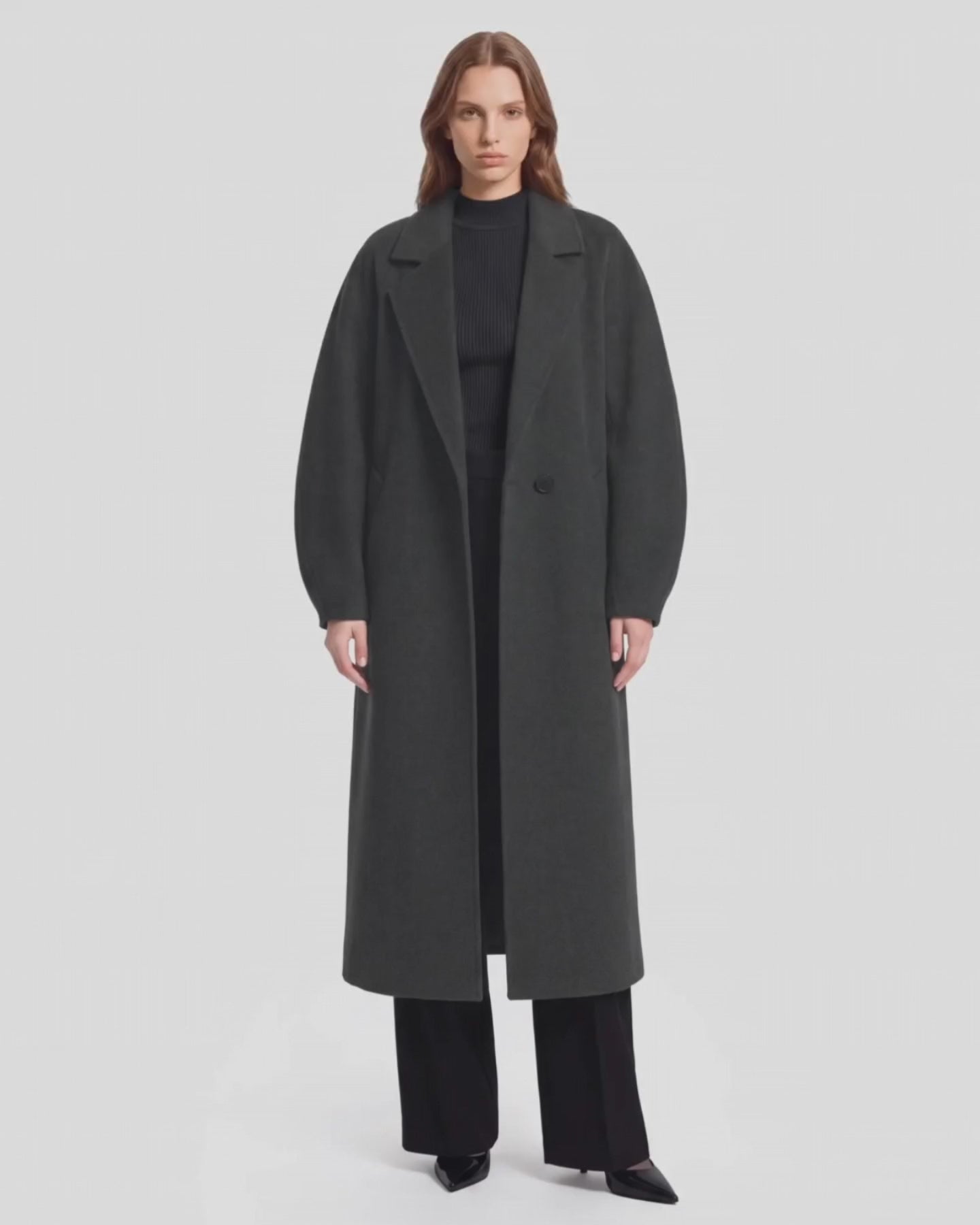 RUDSAK LILIA Women's Luxury Wool Blend Long Wrap Coat