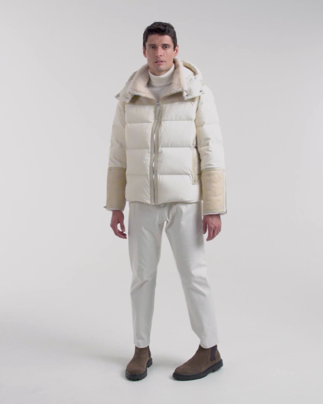 SIMON Men's Vanilla Quilted Down Puffer Jacket | Premium Warmth