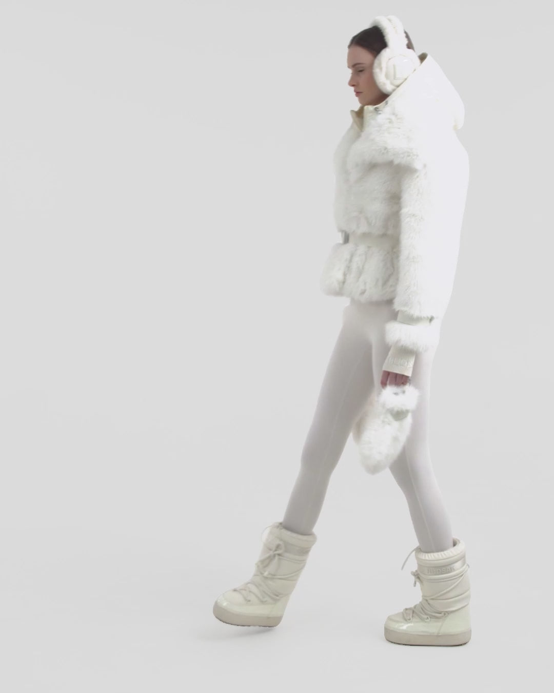 CHLOE RUDSAK Women's Faux Fur Jacket | Vegan Leather Trim, Warm