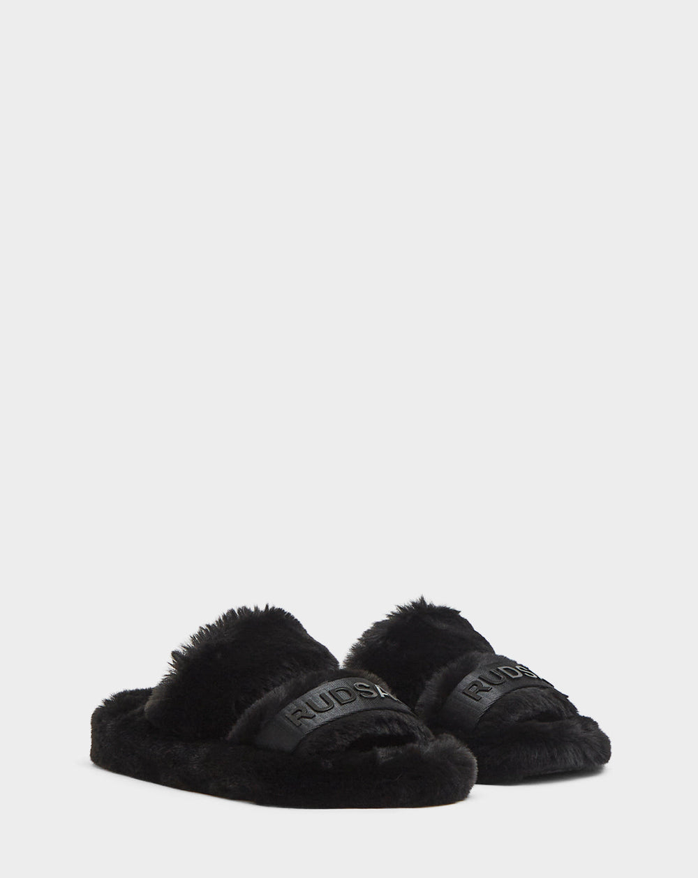GEMA WOMEN'S FAUX FUR SLIDES BLACK RUDSAK – Rudsak International